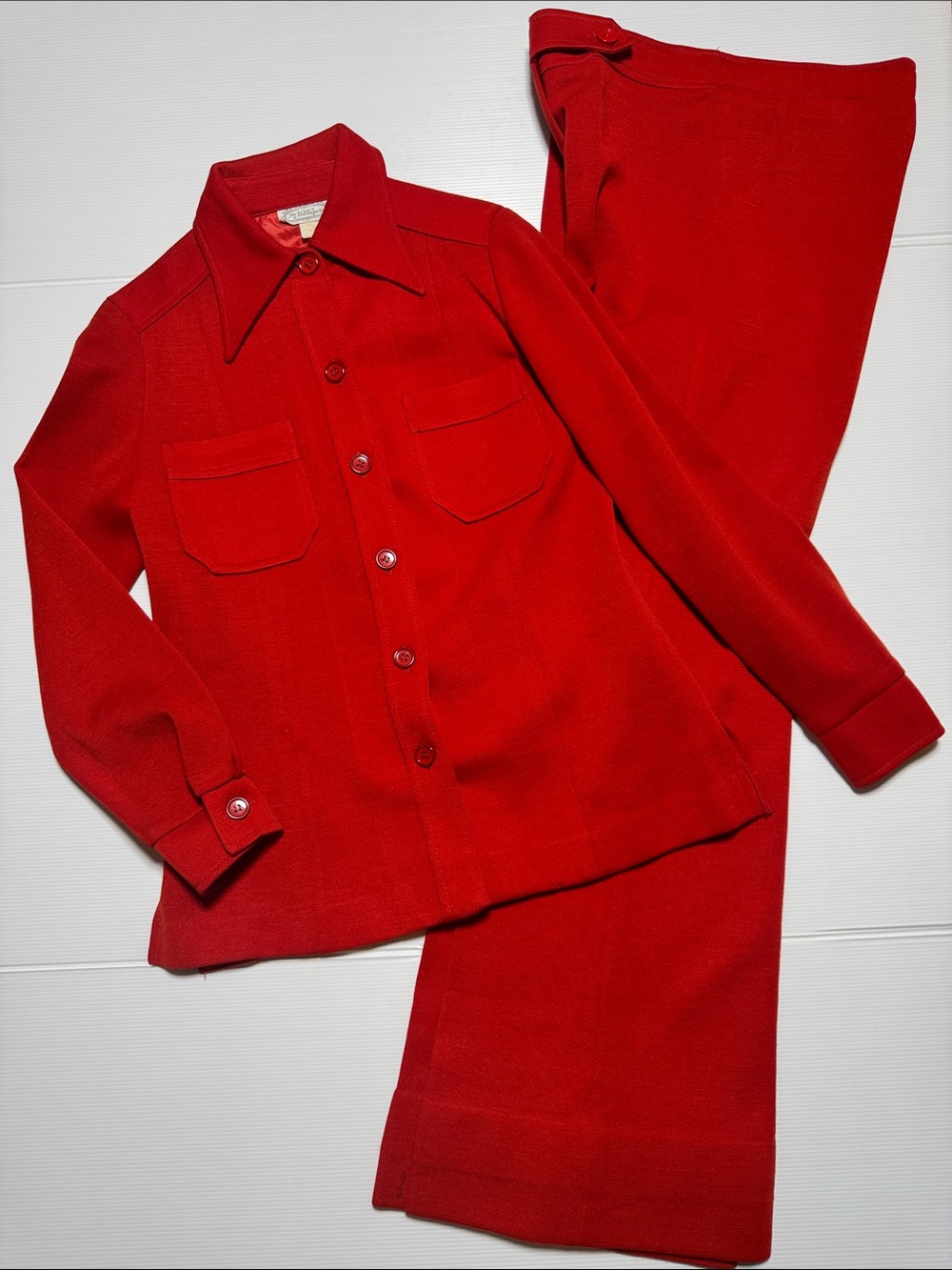 THE VILLAGER Vintage 70's Costume Long Sleeve Button Up Shirt 10 & Pants 12 Set